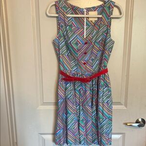 Modcloth Myrtlewood Pin Up Candy Stripe Dress Medium Anthropologie